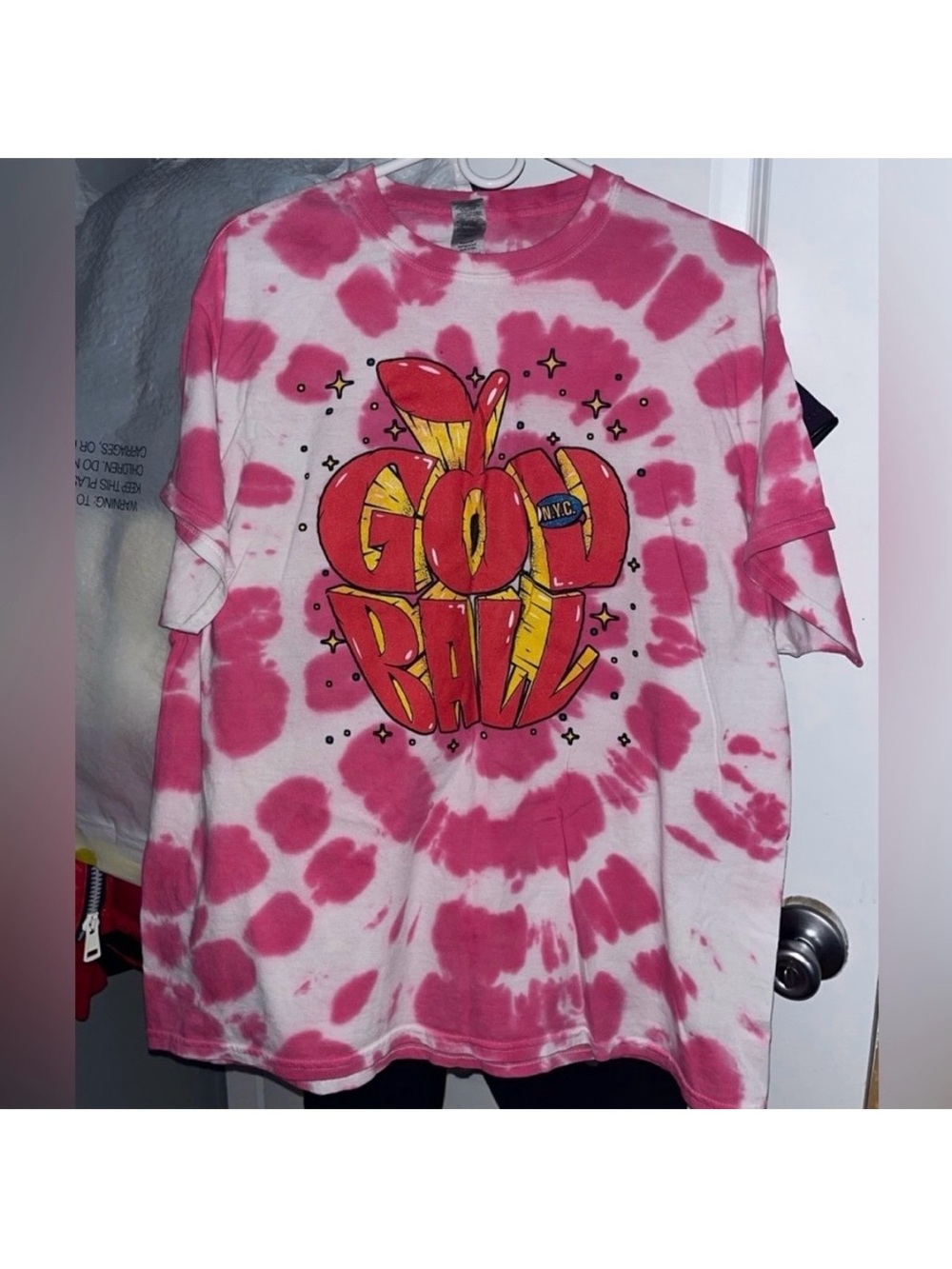 Governors Ball NY 2022 Music Festival Pink Tie Dye Short Sleeve Shirt Citi Field